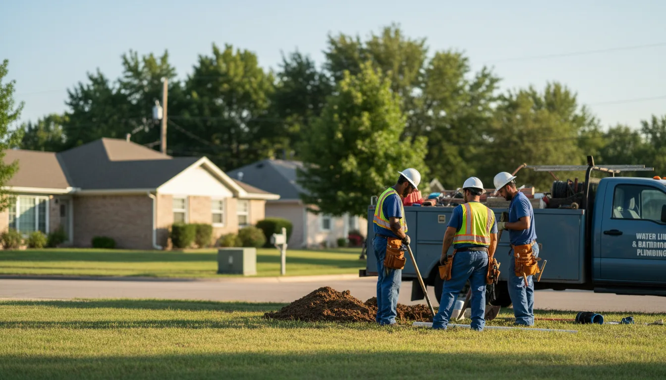 Residential water line and bathroom plumbing service in Forsan, TX